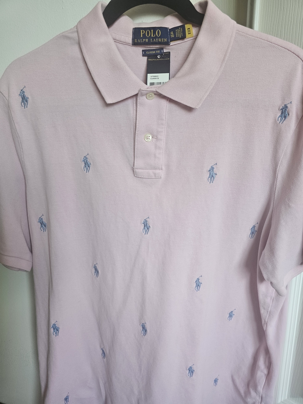 NWT - Polo by Ralph Lauren Deep Pink Polo with Blue Pony Embroidery